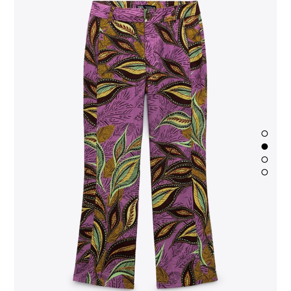 NWT Zara Printed Linen Blend Pants